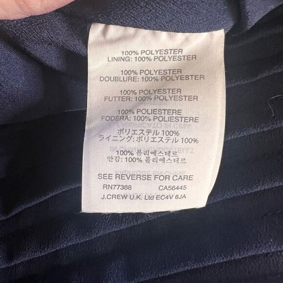 J.Crew Womens Navy Blue Short-Sleeve Crew-Neck Chiffon Ruffle Shift Dress Size 2 - Picture 7 of 10